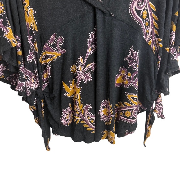 Free People Maui Wowie Oversized Floral Print V Neck Boho Style Top Size Small - Picture 7 of 11